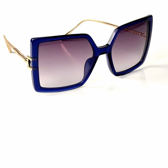 Chopard SCH 334 06NA Blue  Gold  Sunglasses Tight Fit Authentic Titanium SCH334 main image 4